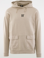 11 Degrees Beige Utility Pocket Hoodie