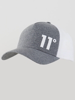 11 Degrees Charcoal Marl Trucker Cap High Build Logo