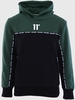 11 Degrees Darkest Spruce Green/Black Colour Block Taped Hoodie
