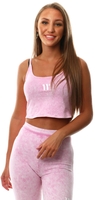 11 Degrees Pink Acid Wash Cropped Vest Top