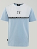 11 Degrees Powder Blue / White / Black Junior Cut And Sew Taped T-Shirt