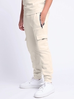 11 Degrees Stone Junior Mixed Fabric Cargo Joggers