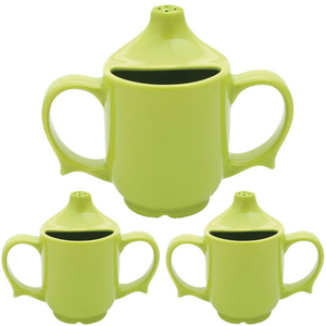 Wade Dignity Two Handled Drinking Cup - Green - Triple Pack