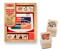 Wooden Baby Zoo Animal Stamp Set - Melissa & Doug