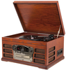 Wooden Retro recordTurntable with Built in CD and Tape Player, - 3-speed turntable (33/45 and 78) - AM/FM radio,  CD and cassette player - 4-in-1 music media solution - 2 x 5-Watt speakers - Full play / pause / fast-forward and rewind