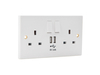 Xenta Wall Socket with built in 2 x USB Charging Ports