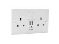 Xenta Wall Socket with built in 2 x USB Charging Ports