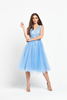 Chi Chi London Embroidered V Neck Midi Dress With Tulle Skirt