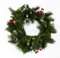 Christmas Wreath With Cones And Berries