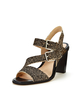 Clarks Assymetric Strap Black Heeled Sandals
