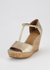Clarks Scent Flower Leather Wedge Sandals