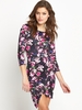 Club L Asymetric Floral Scuba Dress