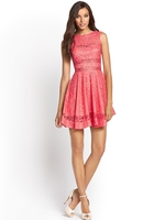 Club L Lace Panelled Skater Dress