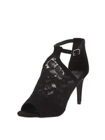 Coast Lace Tie Front Black Heeled Shoes