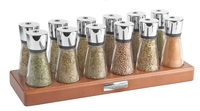Cole Mason Croft Filled 12 Jar Wooden Spice Rack