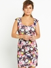 Coleen Floral Print Sweetheart Dress