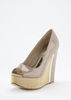 Coleen Gertz Patent Peep Toe Wedge Black