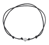 Cubic Zirconia Black Bead Cord Bracelet