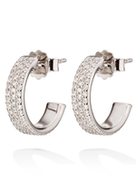 Folli Follie Sterling Silver Cubic Zirconia Mini Hoop Earrings
