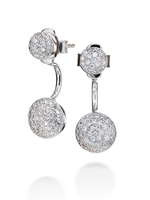 Folli Follie Sterling Silver Cubic Zirconia Sparkle Ball Earrings
