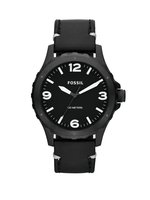 Fossil Nate Black Leather Strap Mens Watch JR1448