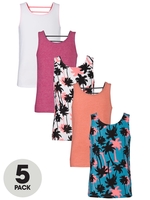Freespirit 5 Pack Loose Gathered Back Vests