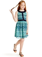 Freespirit Girls Aztec Neck Detail Dress