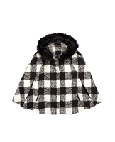 Freespirit Girls Checked Cape With Fur Hood