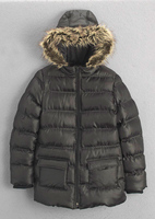 Freespirit Long Padded Coat With Fur Trim Hood