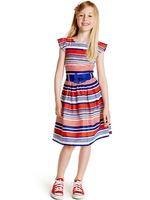 Freespirit Stripe Prom Dress With Tie Belt