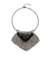 Fringed Chain Drop Jewel Detail Necklace