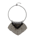 Fringed Chain Drop Jewel Detail Necklace