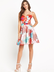 Lipsy Floral Mesh Prom Dress