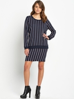 Noisy May Pines Stripe Sweater Top In Navy