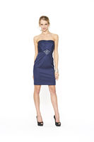 Teatro Embellished Pleated Satin Dress