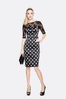 Teatro Erin Spot Print Lace Top Dress