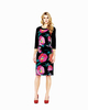 Teatro Rose Floral Print Satin Dress