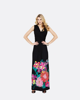 Teatro Sophia Floral Print Jersey Maxi Dress