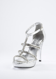 Teatro Turner Platform Jewel Sandal Silver