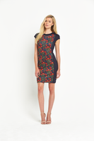 Ted Baker Cherry Print Panel Bodycon Dress