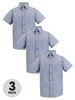 Top Class Boys Short Sleeve School Shirts 3 Pack