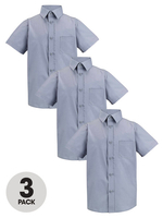 Top Class Boys Short Sleeve School Shirts 3 Pack