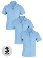 Top Class Girls Pack Of 3 School Short Sleeved Blouses
