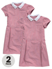 Top Class Girls Pack Of Two Cotton Stripe School Dresses