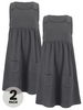 Top Class Girls Pack of Two Jersey Tab Pinafore Dress