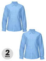 Top Class Girls Pack Of Two Long Sleeve Premium Non Iron Blouses