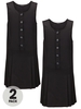 Top Class Girls Pack of Two Woven Button School Uniform Pinafore