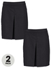 Top Class Pack Of Two Girls Kick Pleat Skirt