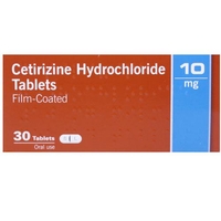 Cetirizine Hydrochloride 10mg Tablets